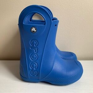 CROCS Kids Handle It Blue Rain Boots Sz 11